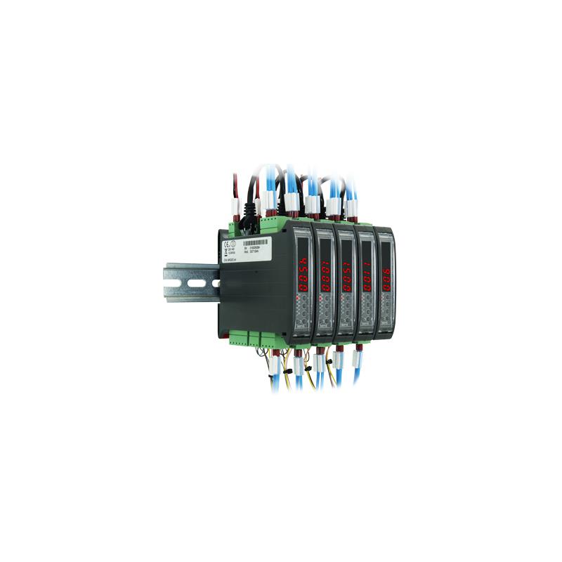 Transmitter stående DIN mont. 4-20mA/0-10V, 2 larm mm