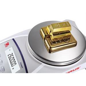 Precisionsvåg för vägning av guld. Ohaus PJX Gold. 1600g/0,01g. Intern kal.