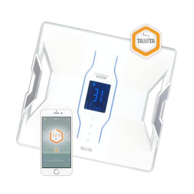 Tanita RD-953 kroppsanalysvåg vit med Bluetooth, fett, muskel, ben, vatten, 200kg/0,05kg