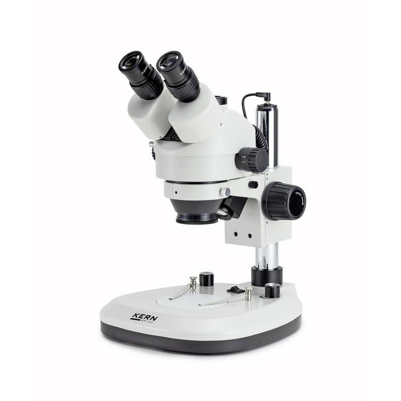 Mikroskop Kern OZL-46 stereo, trinokulär, pelartyp. 0,7x/4,5x förstoring. Synfält ø28.6mm-4.4mm